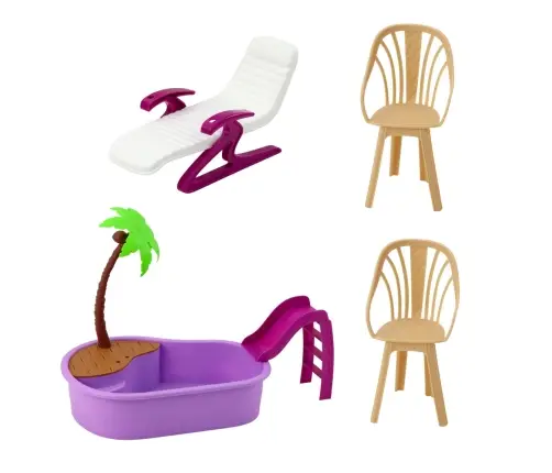 Anlily Doll Set on the Beach with Pool, Palm Tree, Drink Stand, and Accessories