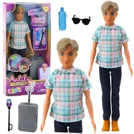 Anlily Doll Boy Accessories Suitcase Selfie Stick Glasses Bottle Anlily Doll Boy Accessories Suitcase Selfie Stick Glasses Bottle