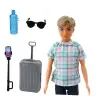 Anlily Doll Boy Accessories Suitcase Selfie Stick Glasses Bottle