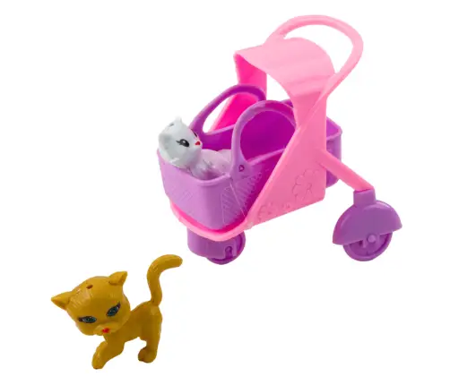 Mini Doll With Accessories Kitty Stroller Pink Doll Set
