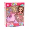 Mini Doll With Accessories Kitty Stroller Pink Doll Set