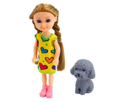 Set Mini Doll in Dress with Dog 14.5cm Mix Set Mini Doll in Dress with Dog 14.5cm Mix