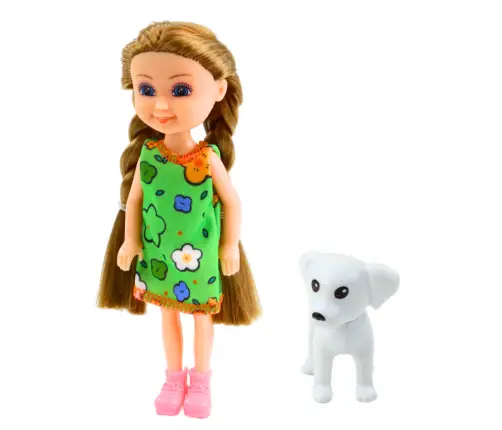Set Mini Doll in Dress with Dog 14.5cm Mix Set Mini Doll in Dress with Dog 14.5cm Mix
