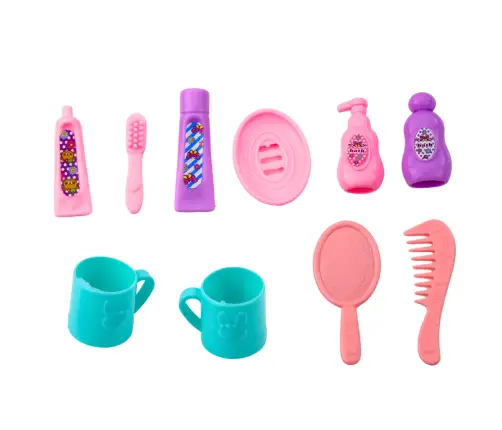 Mini Doll Set Care Accessories Pink Dress Mini Doll Set Care Accessories Pink Dress