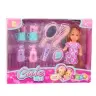 Mini Doll Set Care Accessories Pink Dress Mini Doll Set Care Accessories Pink Dress