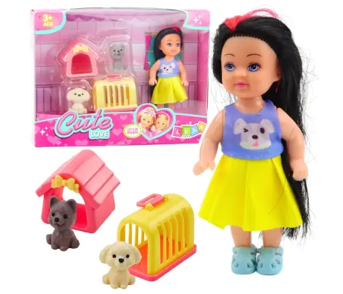 Mini Doll Dress Dog Kennel Carrier Set
