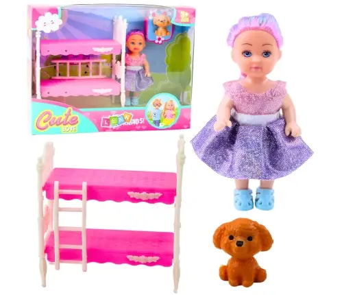 Mini Doll in Dress Double-decker Bed Dog Set Mini Doll in Dress Double-decker Bed Dog Set