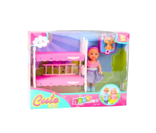 Mini Doll in Dress Double-decker Bed Dog Set Mini Doll in Dress Double-decker Bed Dog Set