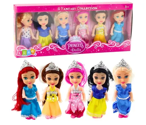 Mini Princess Dolls Fairytale Dresses Set 6pcs