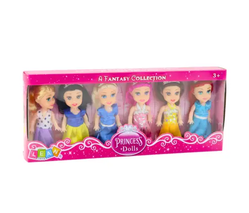 Mini Princess Dolls Fairytale Dresses Set 6pcs