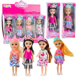 Mini Princess Doll with Crown Colorful Dress 14cm Mix Mini Princess Doll with Crown Colorful Dress 14cm Mix