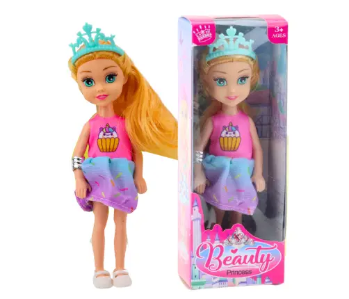 Mini Princess Doll with Crown Colorful Dress 14cm Mix Mini Princess Doll with Crown Colorful Dress 14cm Mix