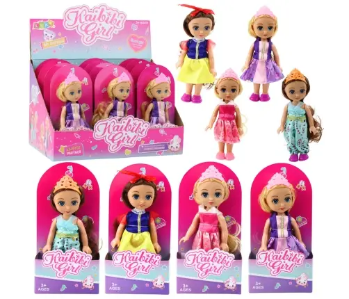 Mini Princess Doll Crown Decorated Dress 17cm Mix