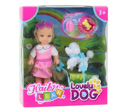 Mini Doll Set with a Dog on a Leash, Bowl with a Bone Mini Doll Set with a Dog on a Leash, Bowl with a Bone