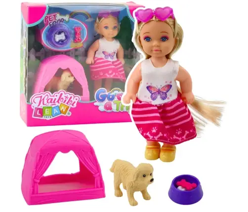 Mini Doll Set with Dog, Tent and Accessories Mini Doll Set with Dog, Tent and Accessories