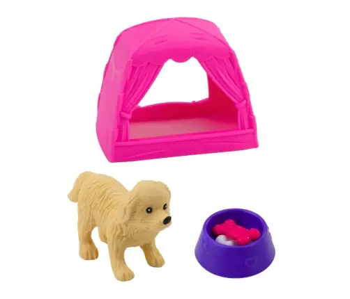 Mini Doll Set with Dog, Tent and Accessories Mini Doll Set with Dog, Tent and Accessories