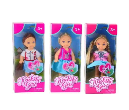 Kaibibi Mini Doll Long Hair Colorful Dress 12 cm Mix
