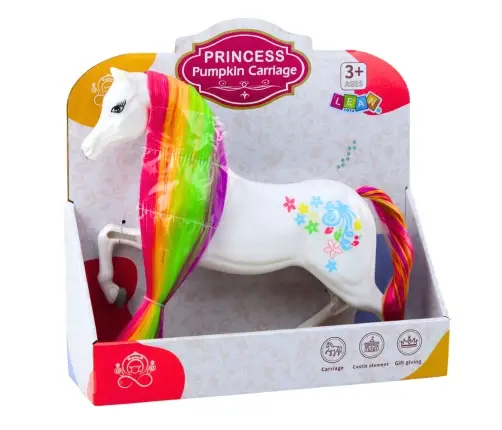 Figurine Large Fairytale Horse Rainbow Mane Colorful Decorations White