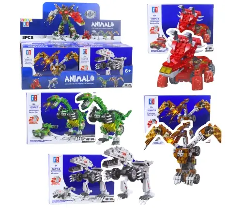 Dinosaur Car 2in1 Construction Blocks 105-132 pcs Mix