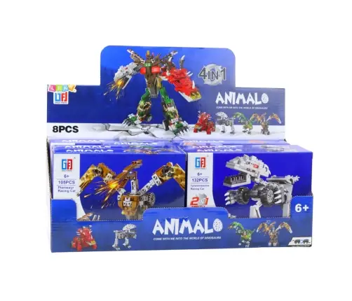 Dinosaur Car 2in1 Construction Blocks 105-132 pcs Mix