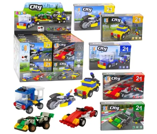 Creative Set Construction Blocks City Vehicles 2in1