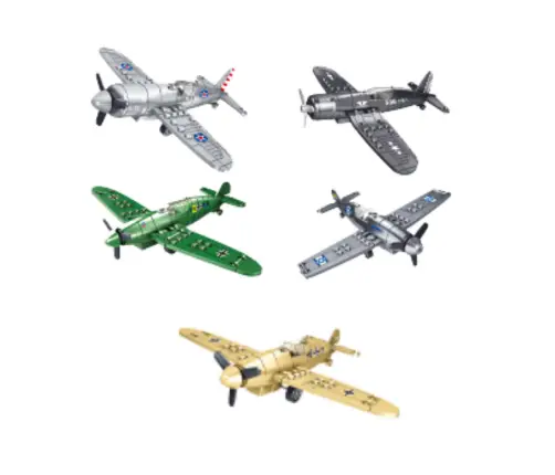 Set of Building Blocks Fighter Military Airplane Propulsion
