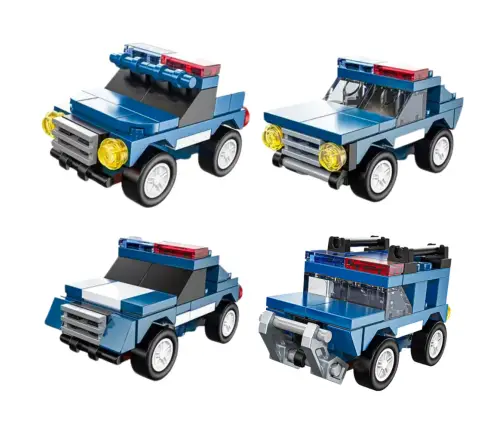 Police Vehicles Friction Drive Construction Blocks Set