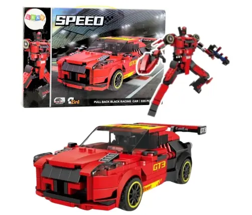Robot Car 2in1 Construction Bricks GT3 Red 335 pcs.
