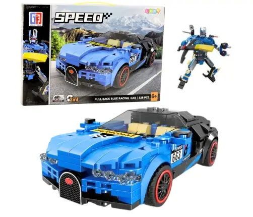 Robot Car 2in1 Hurricane Blue Construction Bricks 328 pcs.