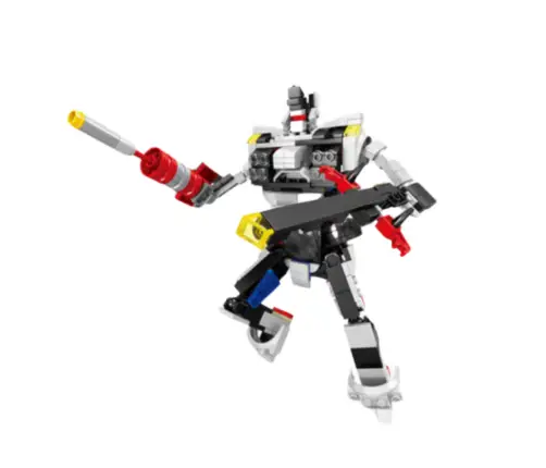 Construction Blocks Sports Car Racer Robot 2in1 White 341 pcs.