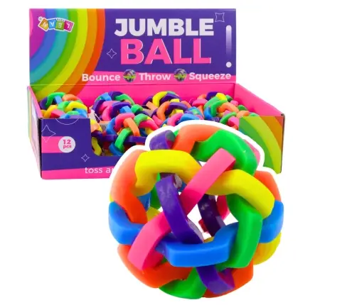 Braided Rubber Ball Sensory Play Ball Colorful 7.5cm