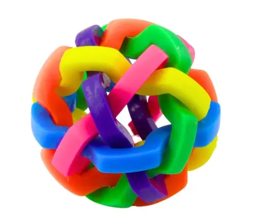 Braided Rubber Ball Sensory Play Ball Colorful 7.5cm