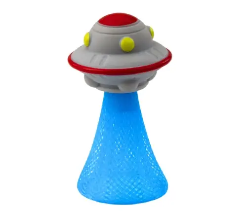 Jumping Spaceship on Spring Colorful Lights 11cm Mix