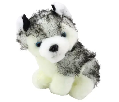 Husky Dog In A Bag Plush Mascot Cuddly Toy White Gray