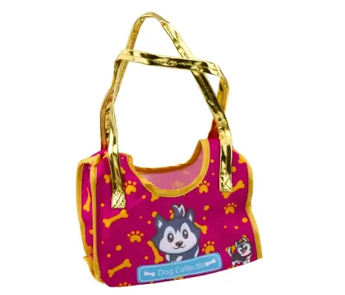 Husky Dog In A Bag Plush Mascot Cuddly Toy White Gray