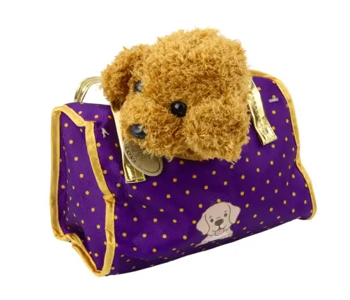 Dog in a Bag Plush Mascot Cuddly Toy Light Brown