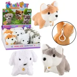 Plush Dog With Wagging Tail Keychain Pendant