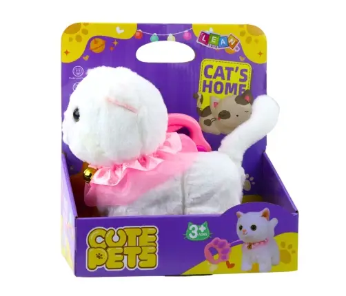 Interactive Kitten on a Leash Pink Ruffle Tinkerbell Walks Meows