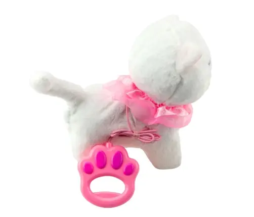 Interactive Kitten on a Leash Pink Ruffle Tinkerbell Walks Meows