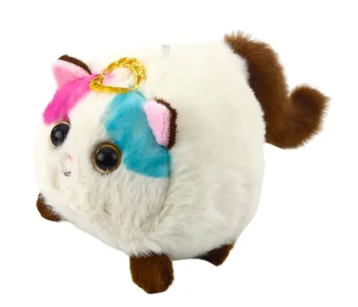 Plush Kitten Mascot with a Waggly Tail Brown and White