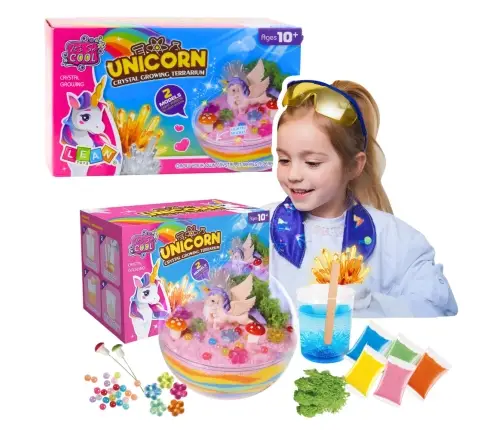 2-in-1 DIY Creative Kit: Unicorn Terrarium for Crystal Growing
