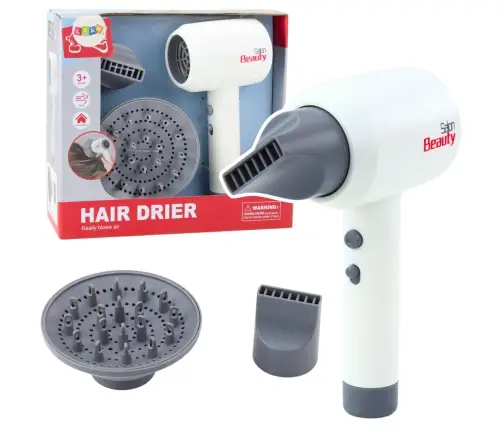 Toy Hair Dryer Two Nozzles Sound White