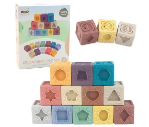 Soft Sensory Educational Structured Colorful Blocks 12pcs