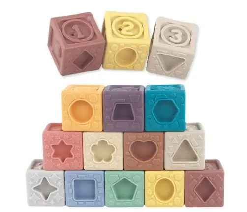 Soft Sensory Educational Structured Colorful Blocks 12pcs