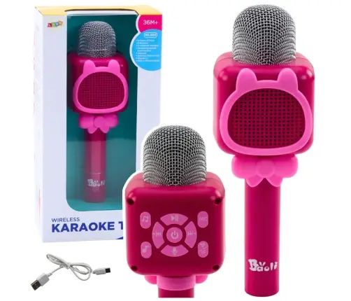 Wireless Bluetooth Microphone For Karaoke Recording Voice Changer Pink
