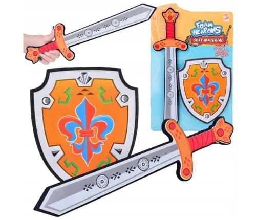 Knight Set Shield Sword Foam Emblem Lily 2pcs