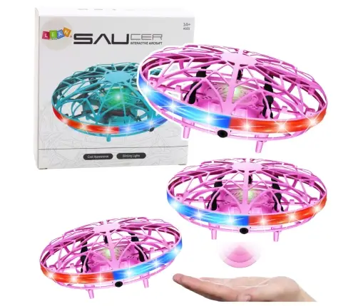 Hand Controlled UFO Drone LED Lights Pink