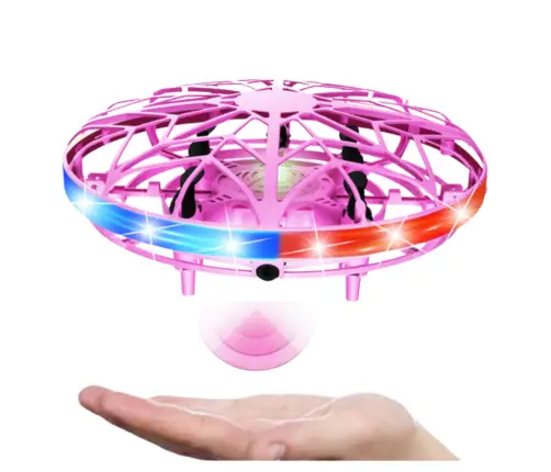 Hand Controlled UFO Drone LED Lights Pink