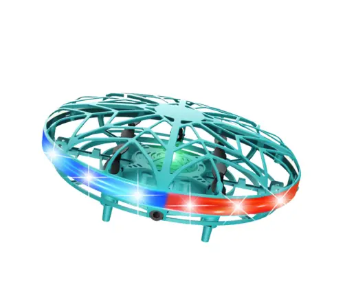 RC Hand Controlled UFO Drone LED Lights Turquoise