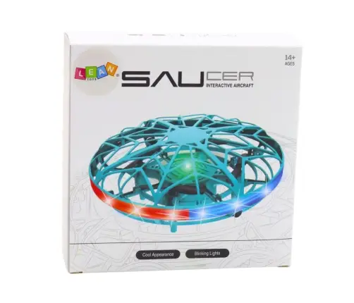 RC Hand Controlled UFO Drone LED Lights Turquoise